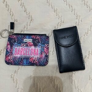 Nine West Black and Pink Card Holder Set